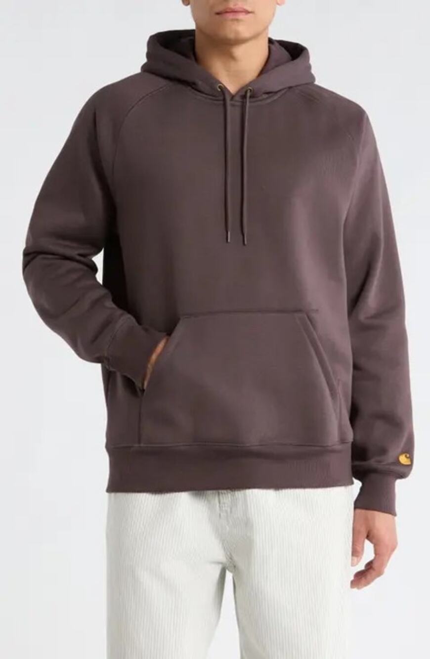 Carhartt Work In Progress Chase Fleece Hoodie Brown Shale Gold Medium